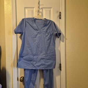 Butter-Soft Stretch Blue Scrub Set